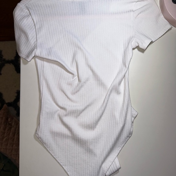 White Ribbed Bodysuit - Picture 2 of 2